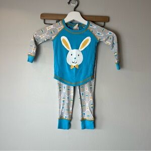 Munki Munki Blue Bunny Easter 2 Piece Long Sleeve Pajamas 2
